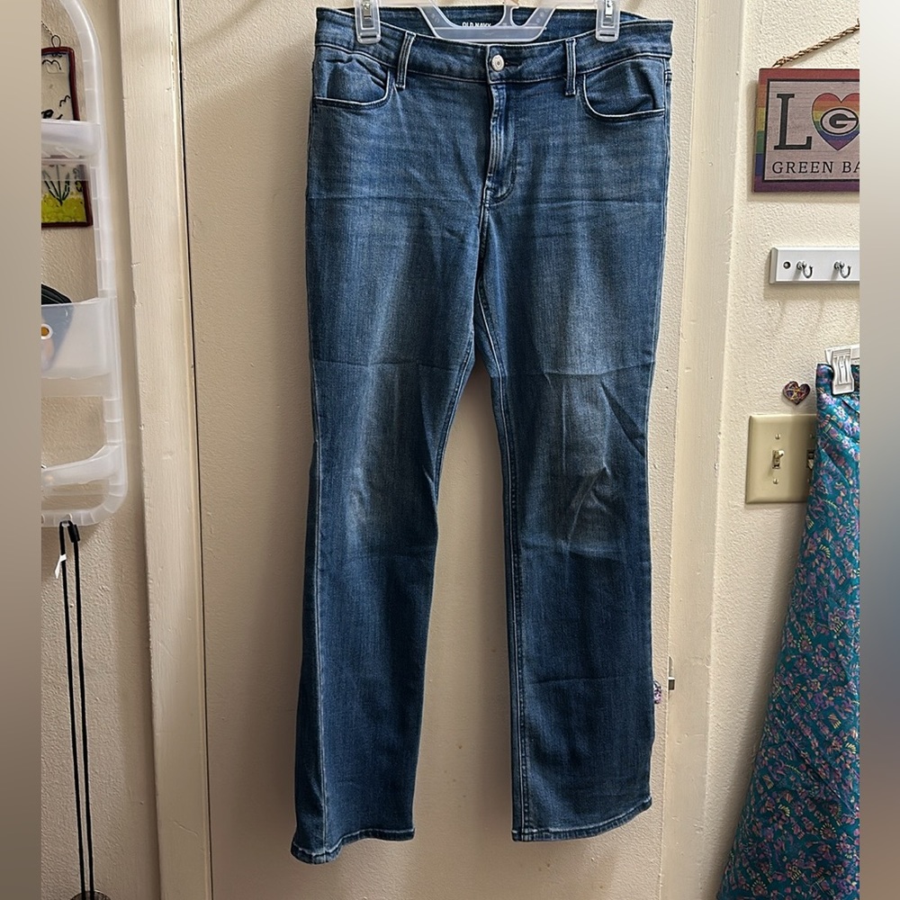 Old navy mid rise kicker boot cut denim jeans